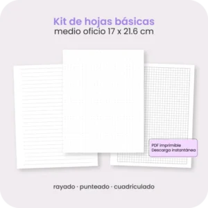 Kit de hojas básicas – Medio oficio